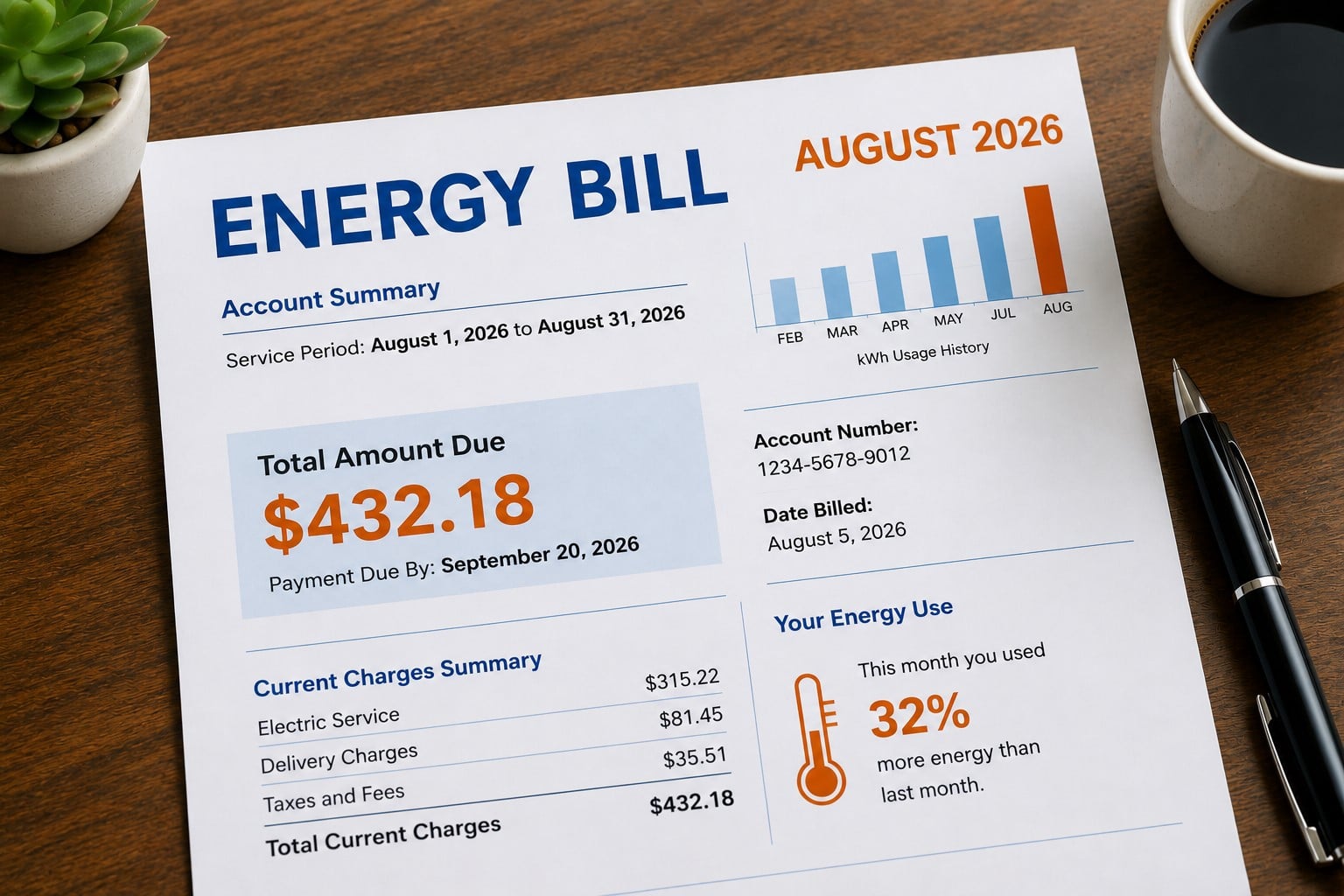 Energy Bill Spikes in August